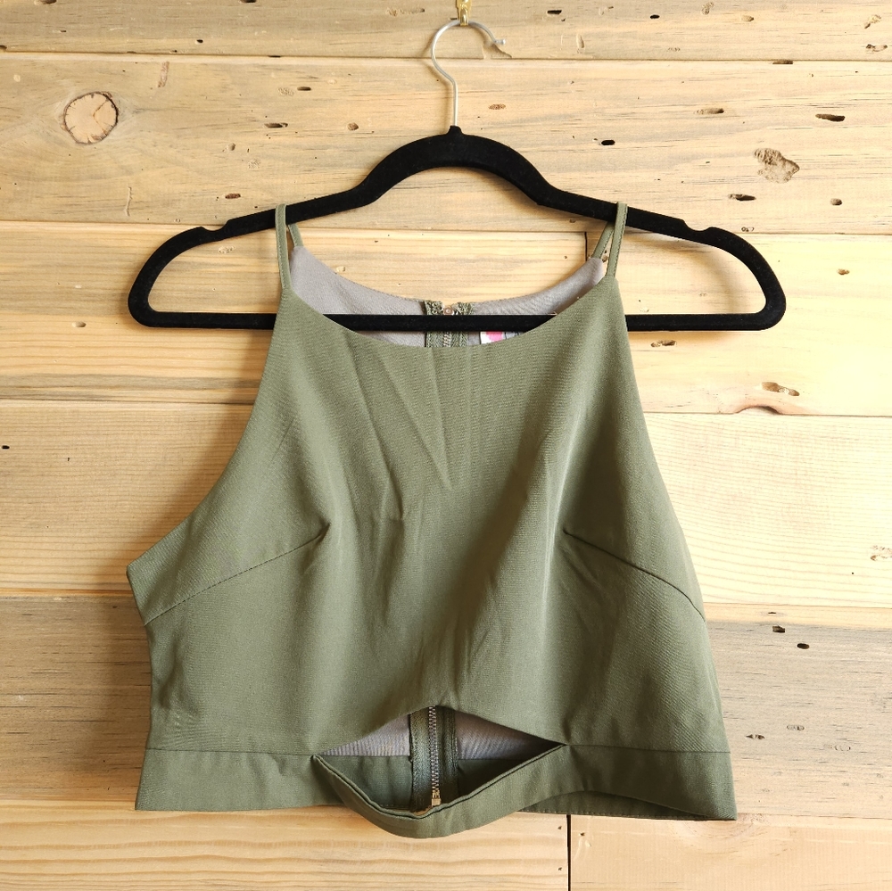 L'Ariste Army Green Crop Top size M